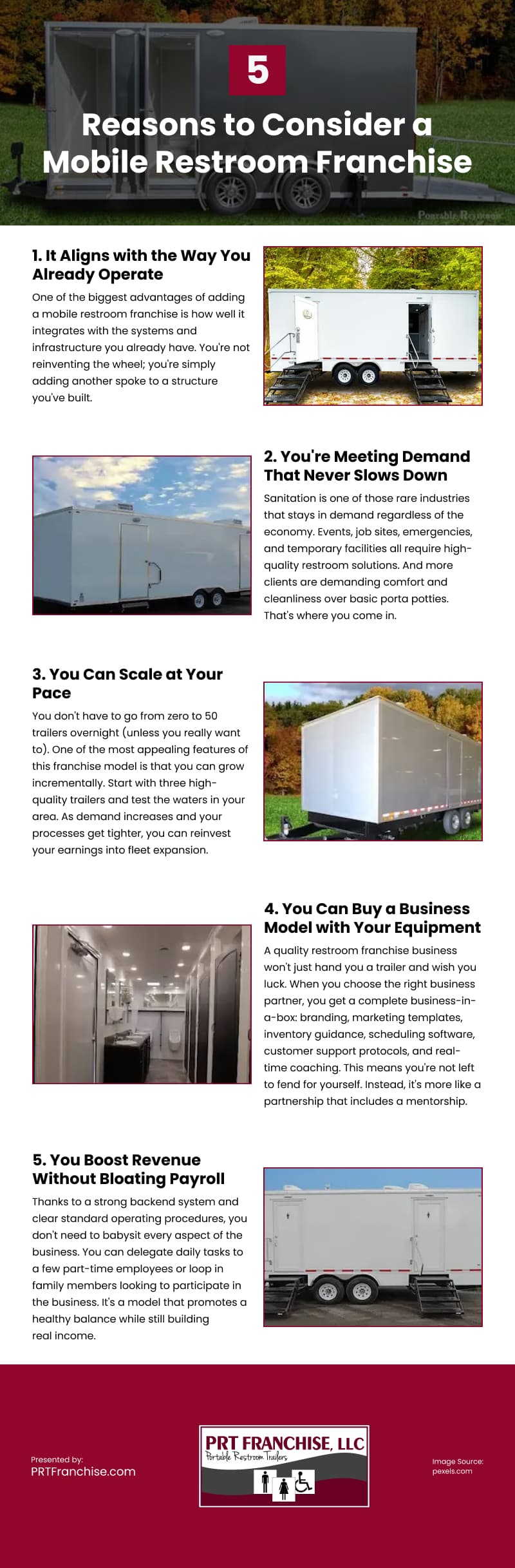 5 Reasons to Consider a Mobile Restroom Franchise Infographic